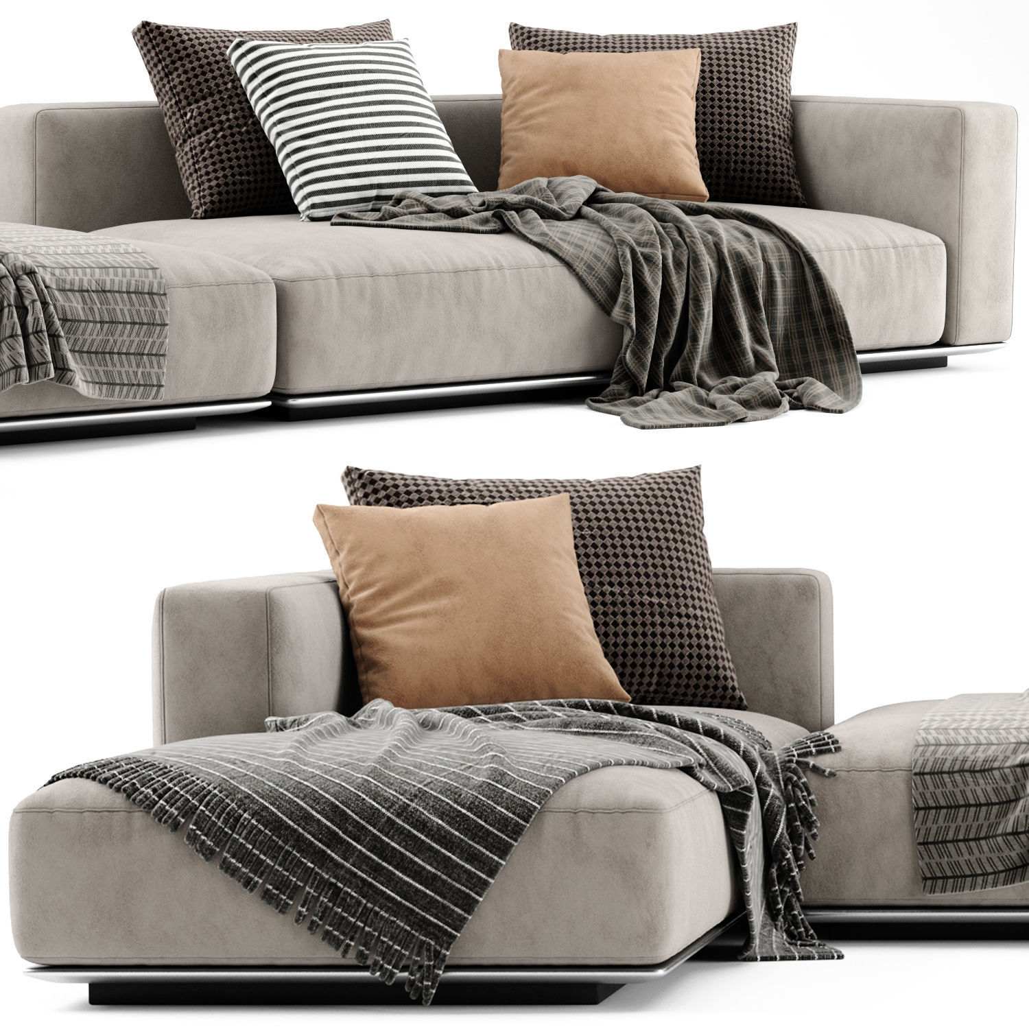 Flexform Grandemare Chaise Longue Sofa 02 3D model_2