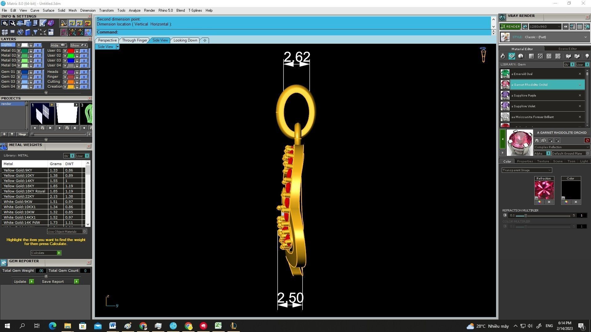 A4666 Diamond Mouse Pendant 3D Model 3D print model_5