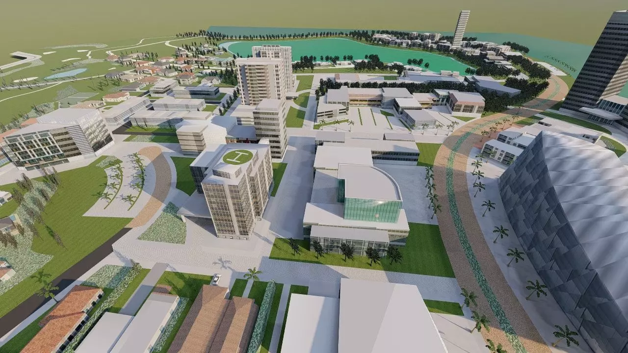 City 3D model design Low-poly 3D model