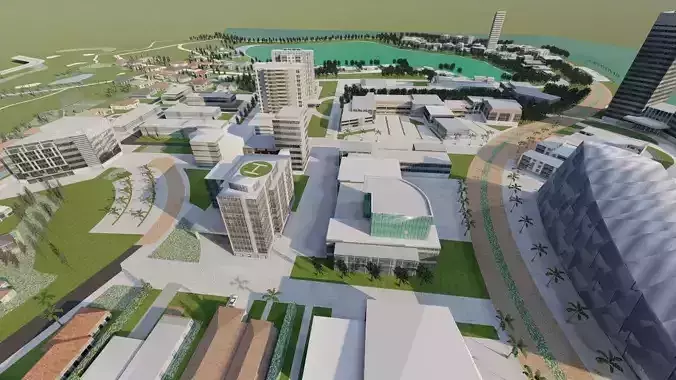 City 3D model design 