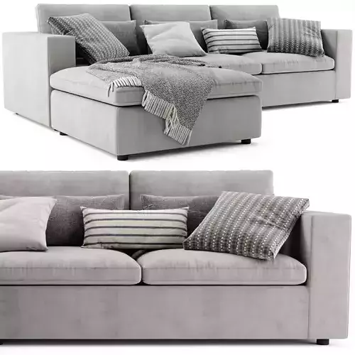 West Elm Harmony Sectional Chaise Sofa 3D model