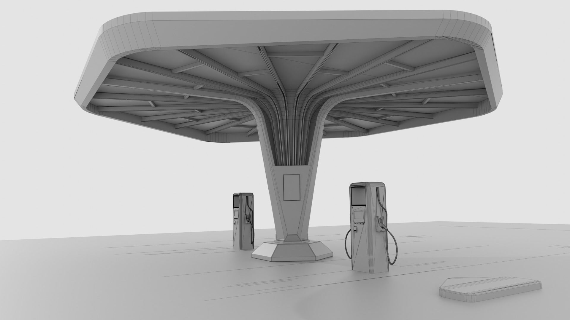 Electric Vehicle Charging Station 4 3D model_8