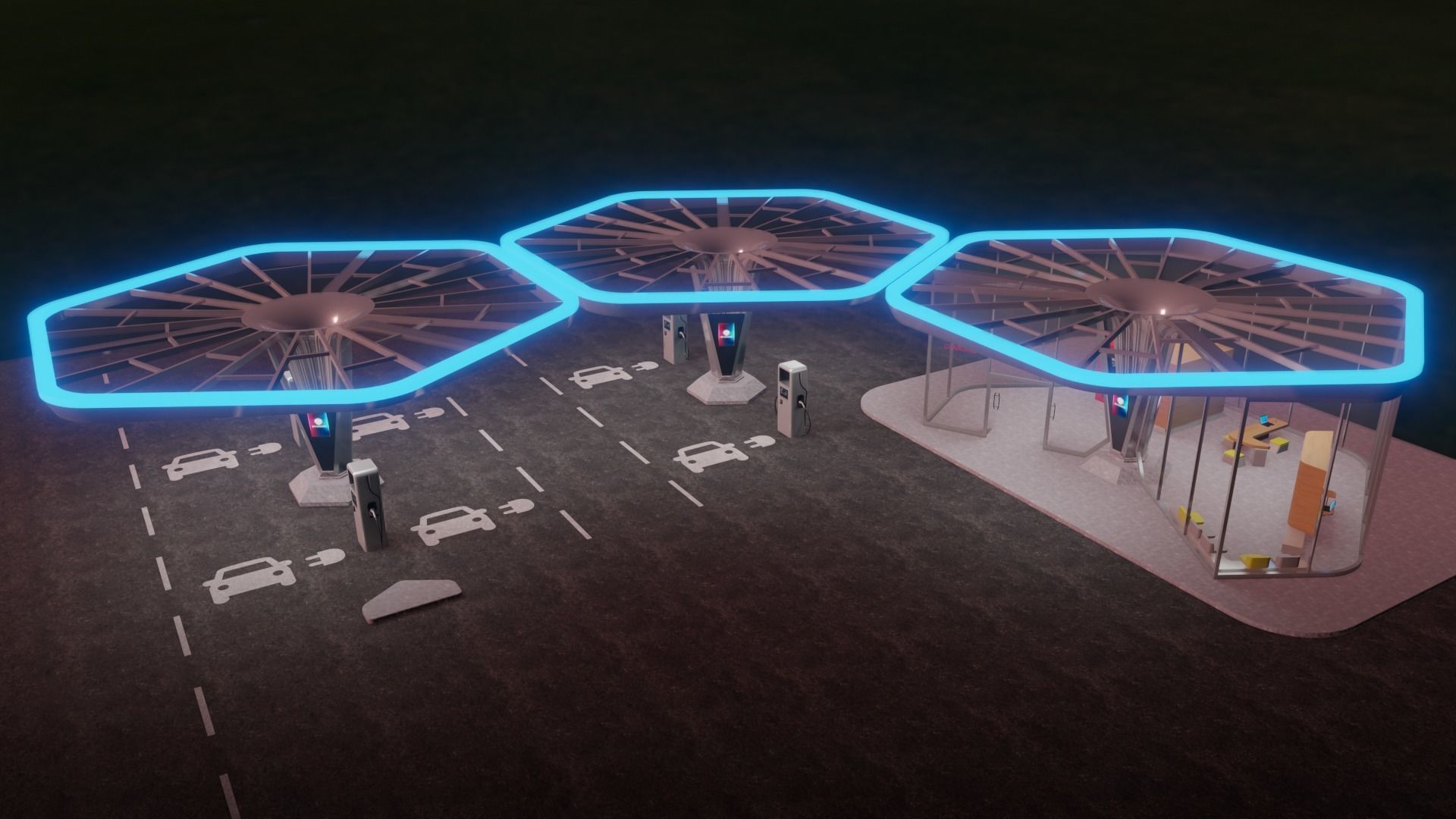 Electric Vehicle Charging Station 4 3D model_7