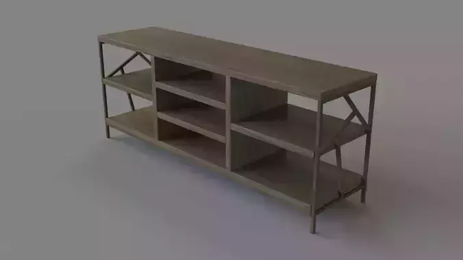 Logan Geometric Cutout Side TV Stand Brown