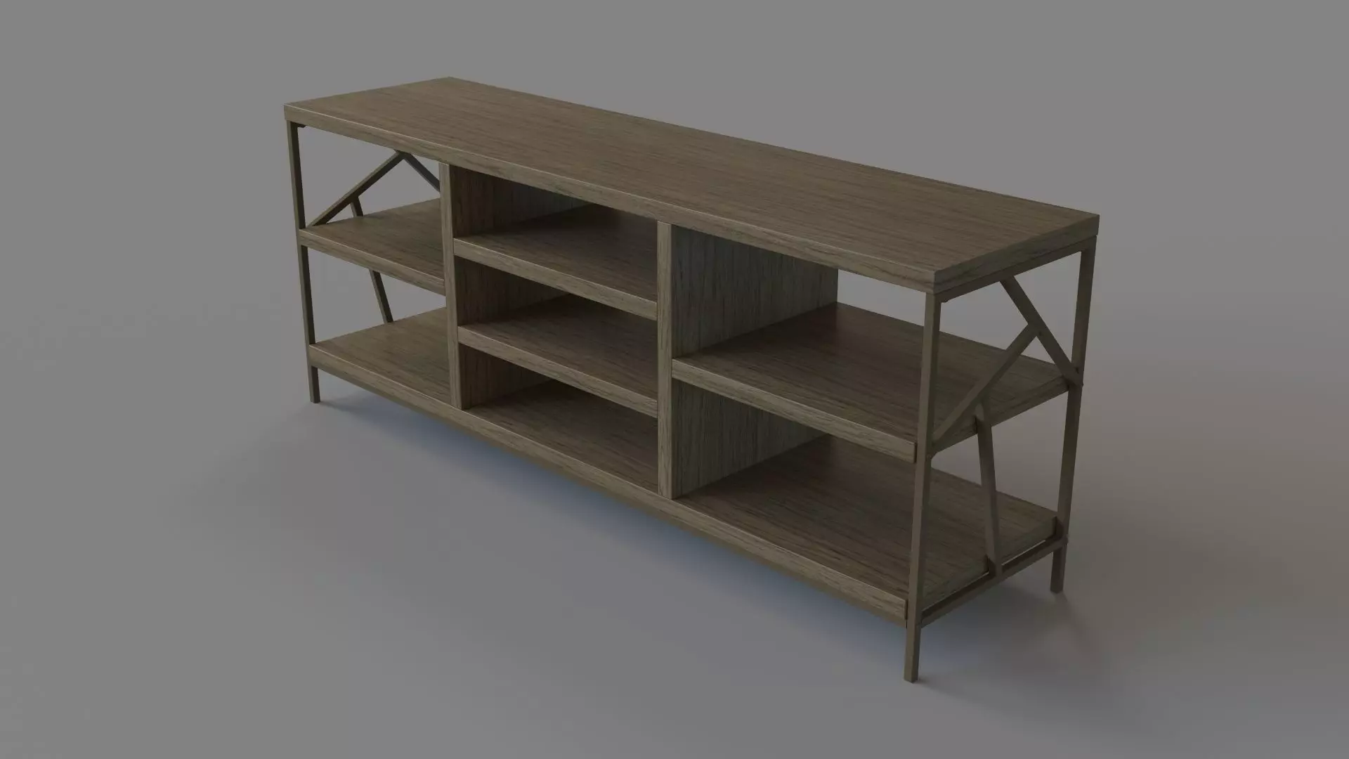 Logan Geometric Cutout Side TV Stand Brown 3D model_0