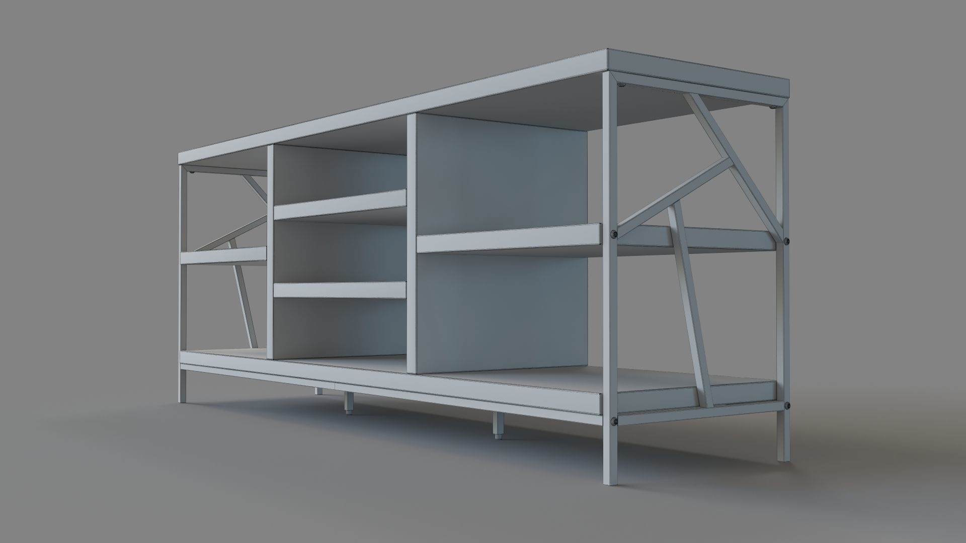 Logan Geometric Cutout Side TV Stand Brown 3D model_5