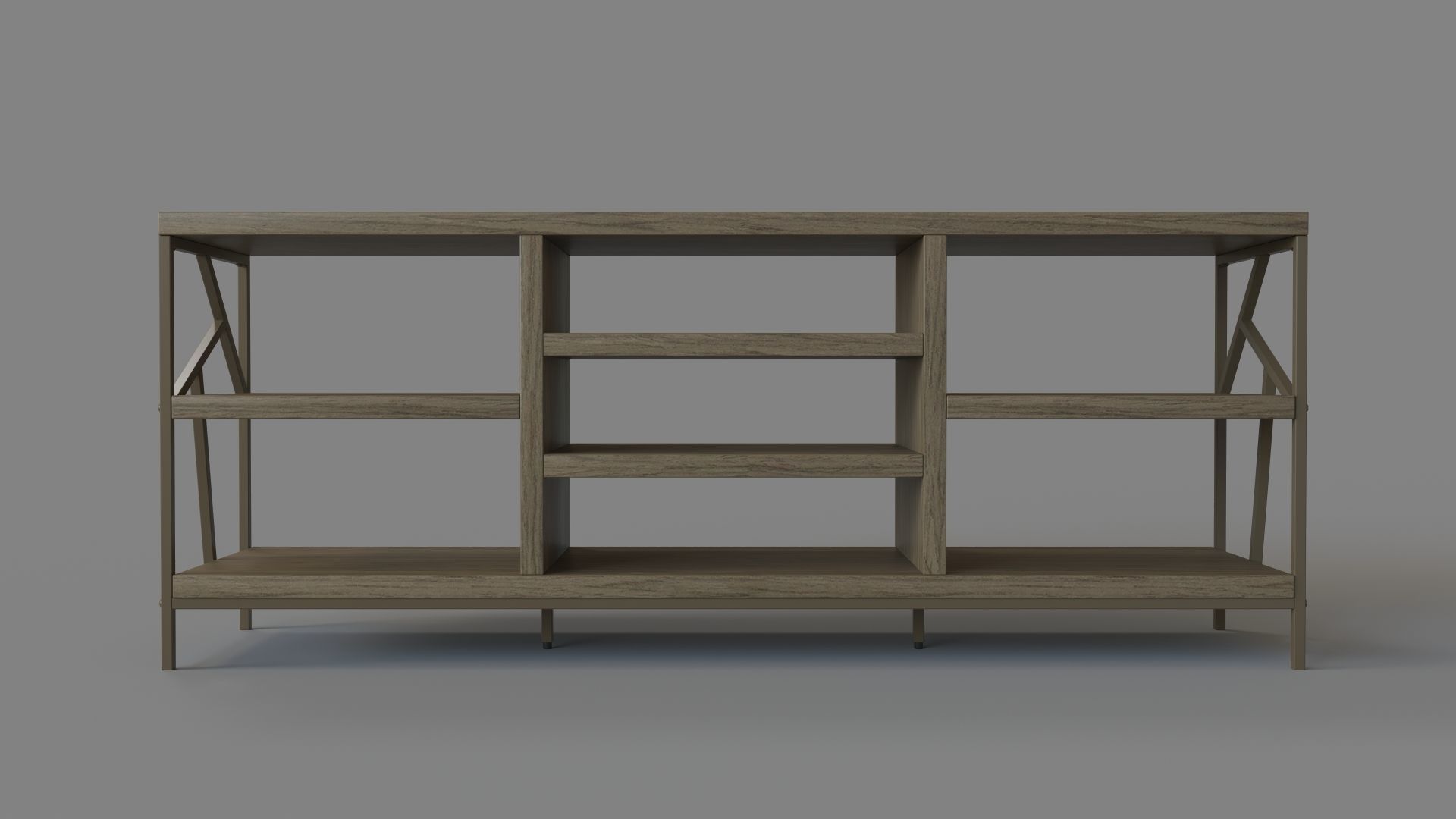 Logan Geometric Cutout Side TV Stand Brown 3D model_1