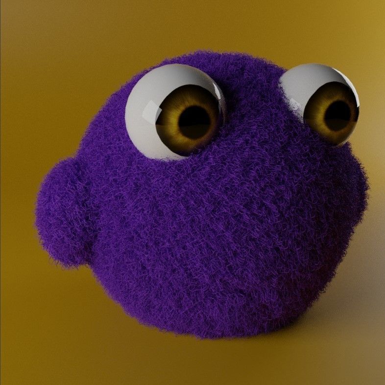 Purple plushie Free 3D model_1