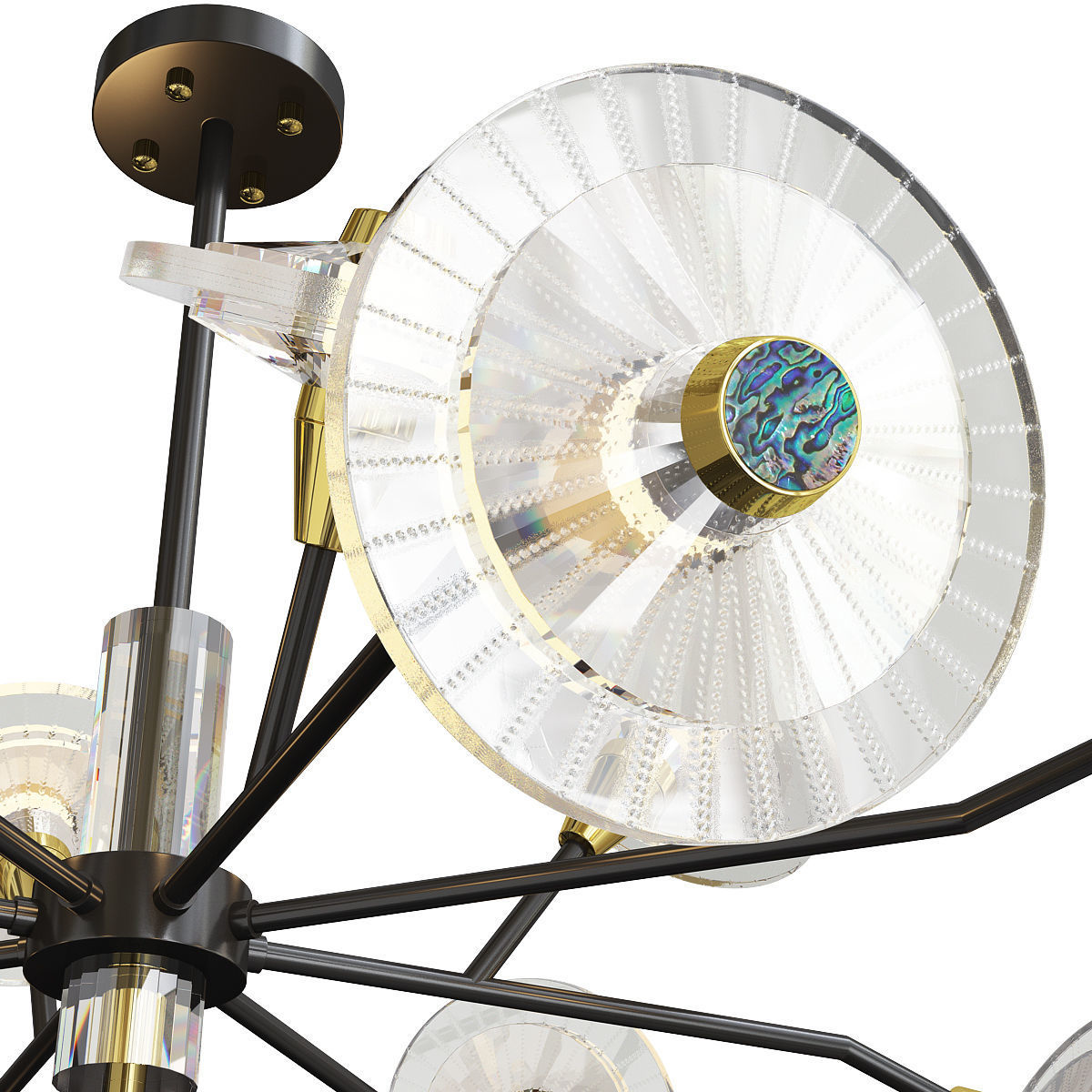 JANICA chandelier made of glass and metal Low-poly 3D model_1