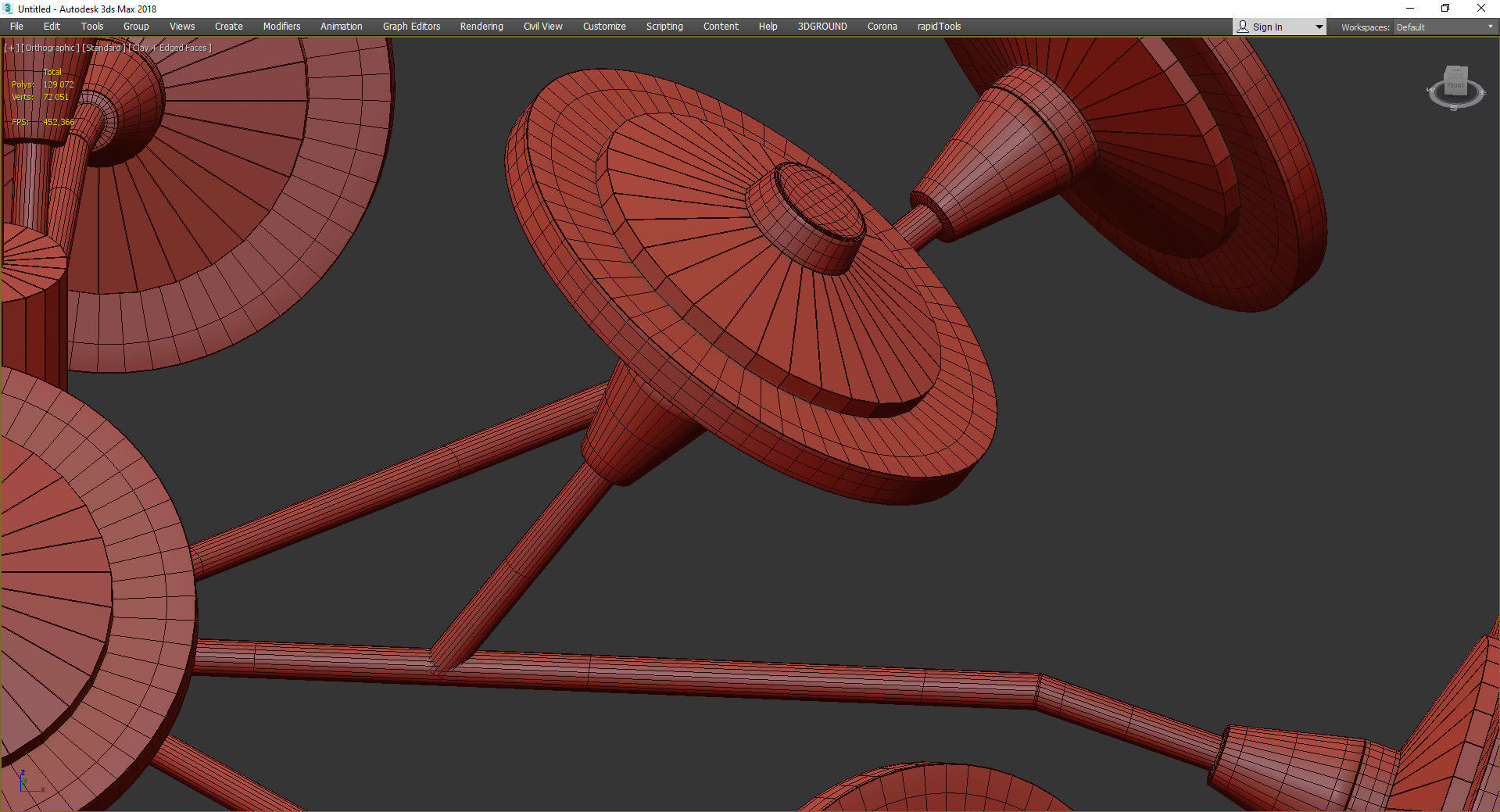 JANICA chandelier made of glass and metal Low-poly 3D model_5