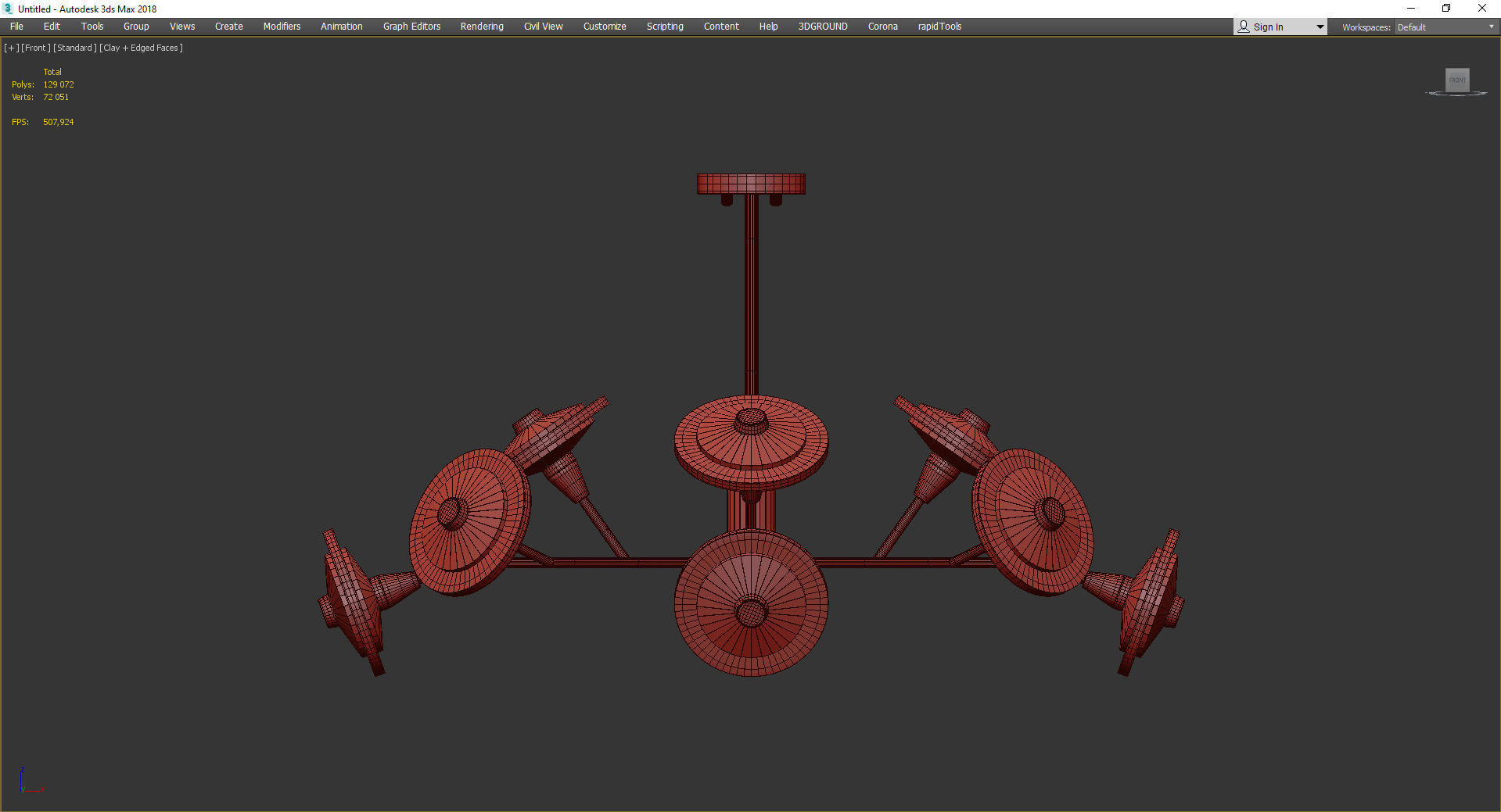 JANICA chandelier made of glass and metal Low-poly 3D model_3