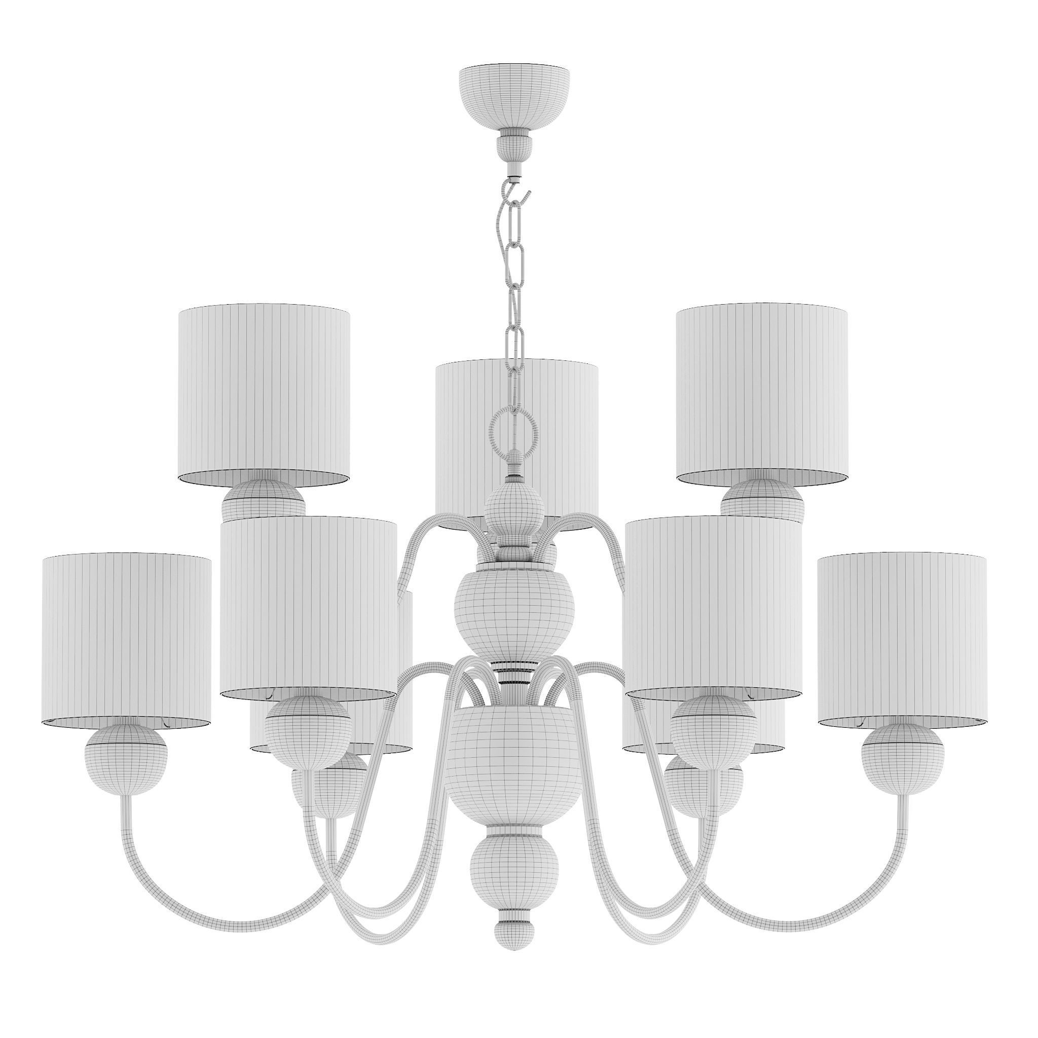 Gabro Traditional Bronze Celling Light 3D model_1