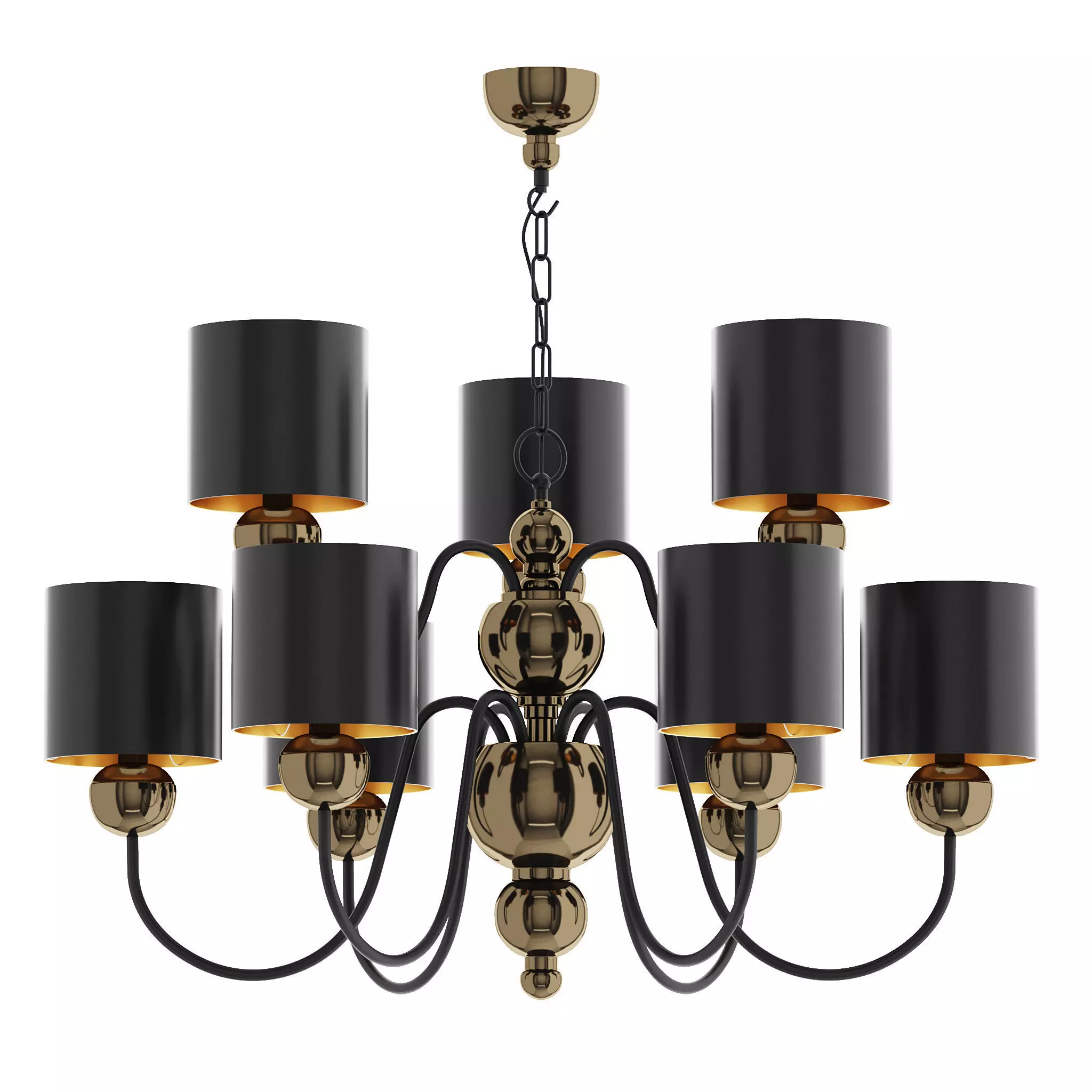 Gabro Traditional Bronze Celling Light 3D model_0