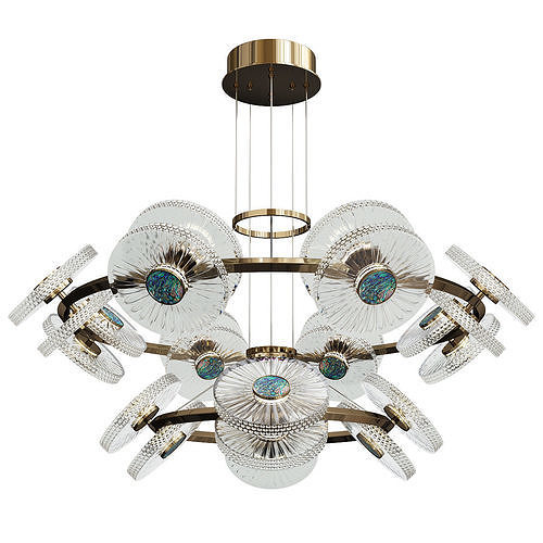 ROSEMARY chandelier made of glass and brass Low-poly 3D model