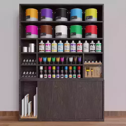 Collection Cupboard Paint Containers  Deluxe Edition 3D model