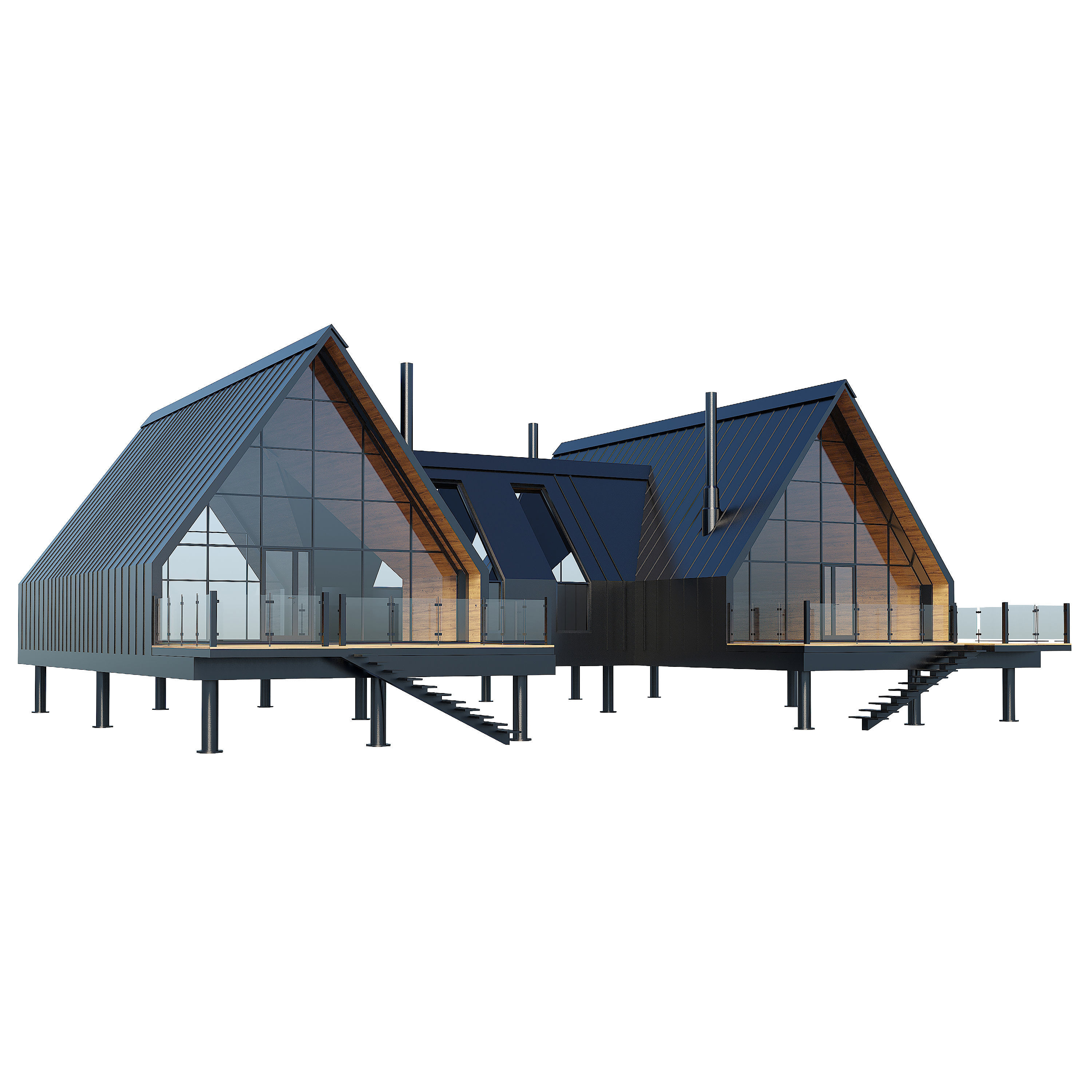 Forest Double Barnhouse 3D model_2