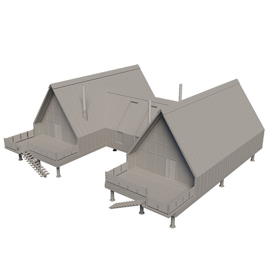 Forest Double Barnhouse 3D model_7