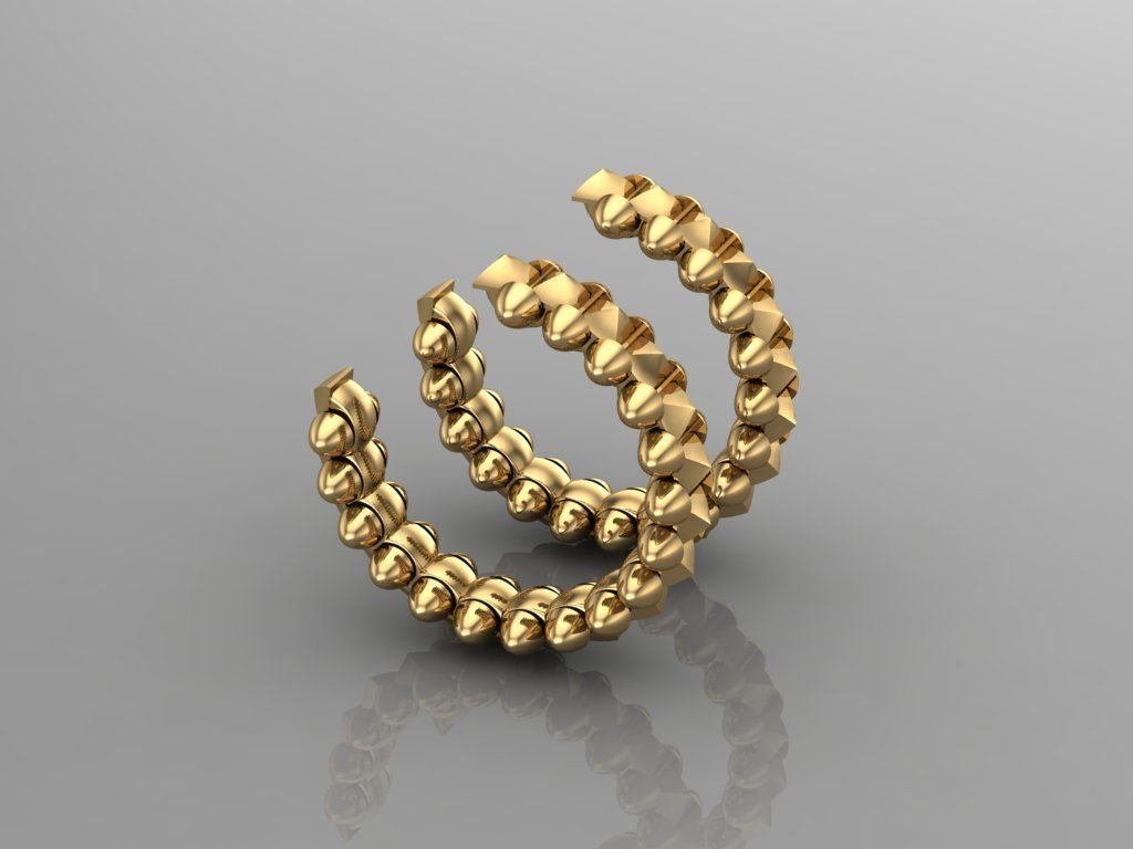 Earrings Clash-Small model  3D print model_2