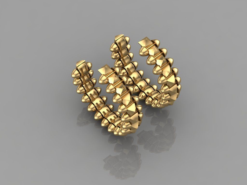 Earrings Clash-Small model  3D print model_1