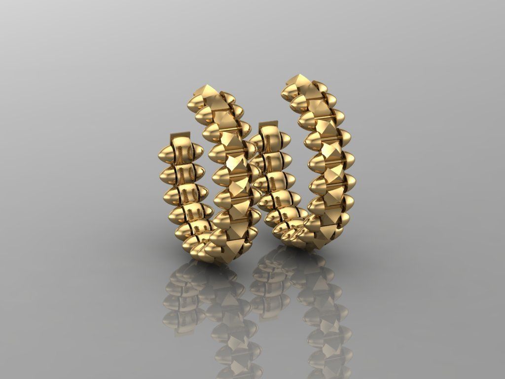 Earrings Clash-Small model  3D print model_3