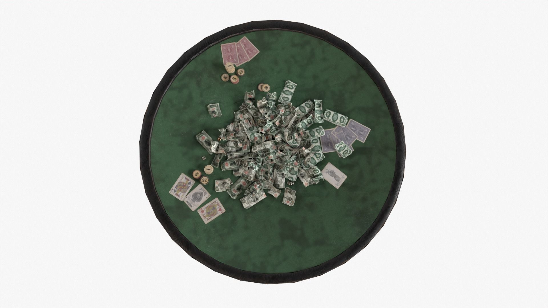 Wild West Poker Table Low-poly 3D model_6