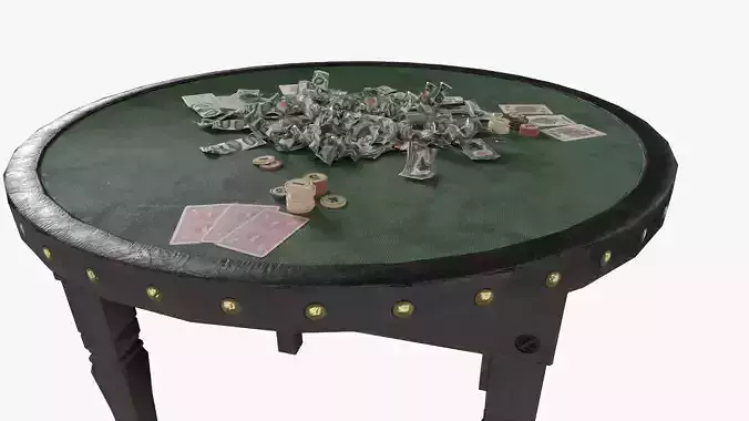 Wild West Poker Table Low-poly 3D model