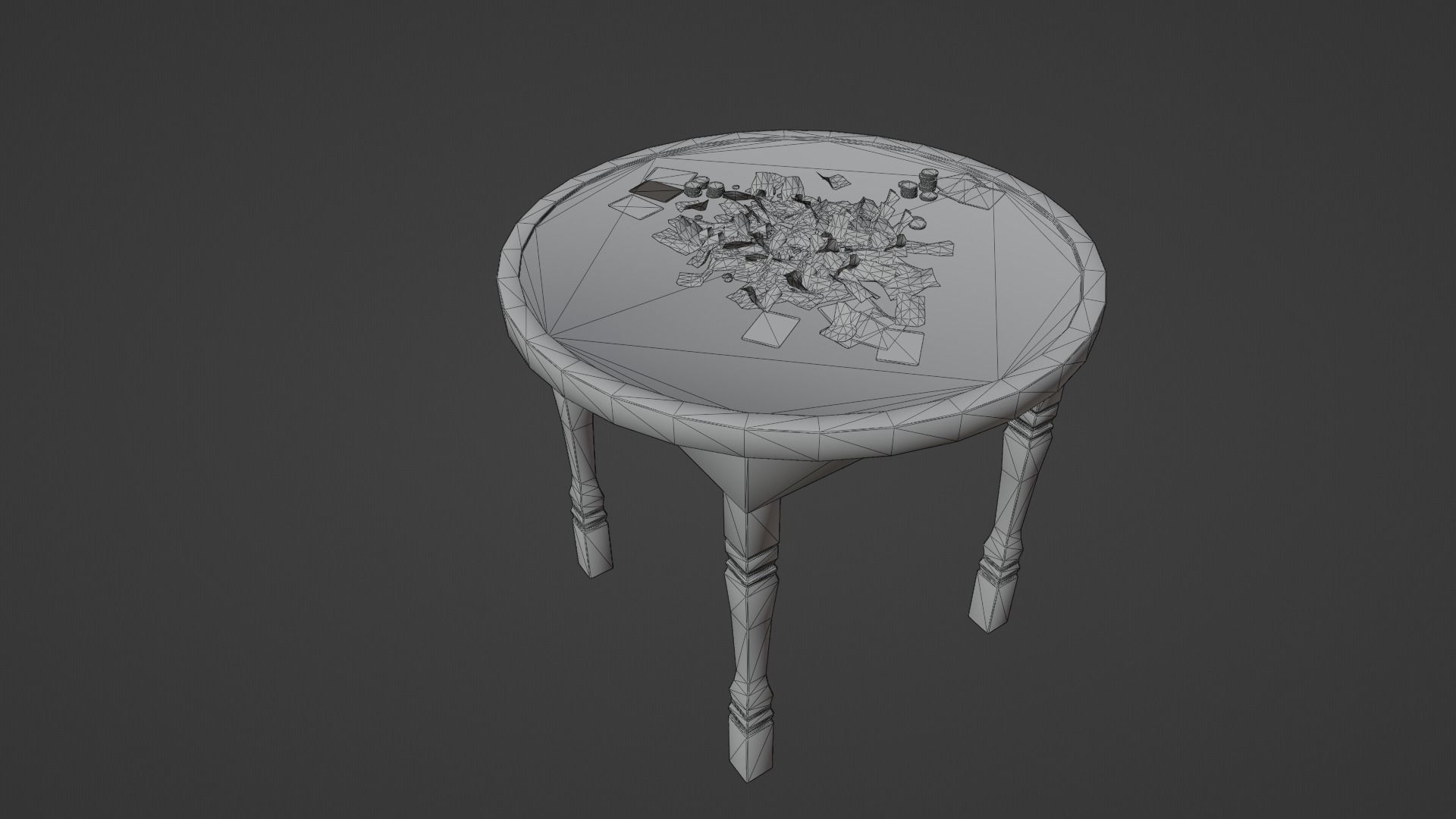 Wild West Poker Table Low-poly 3D model_7