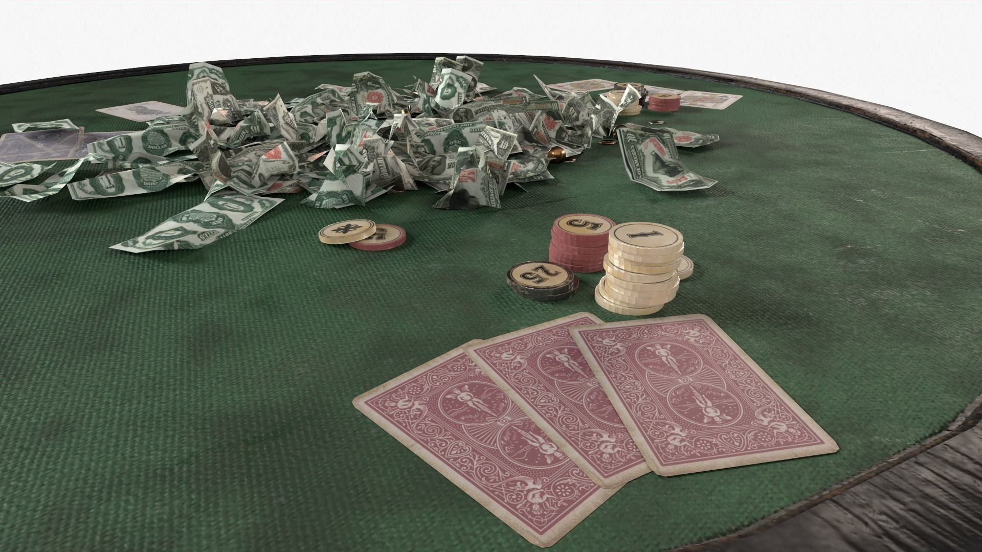 Wild West Poker Table Low-poly 3D model_3