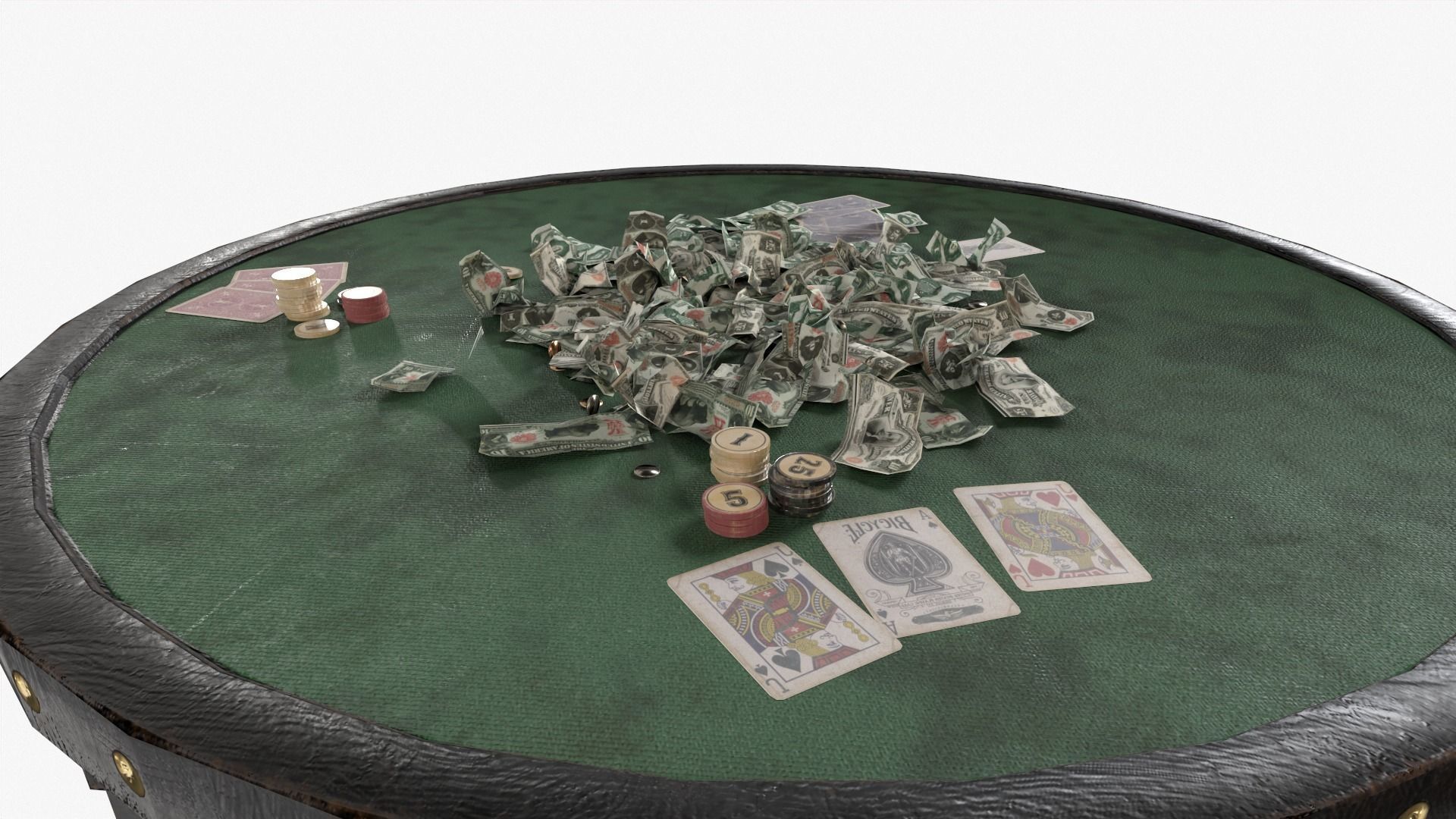 Wild West Poker Table Low-poly 3D model_5