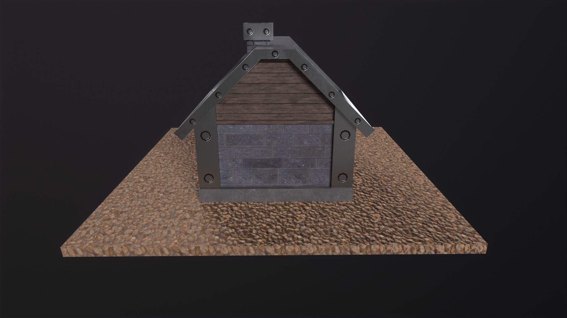 Little Iron House PBR Low-poly 3D model_7