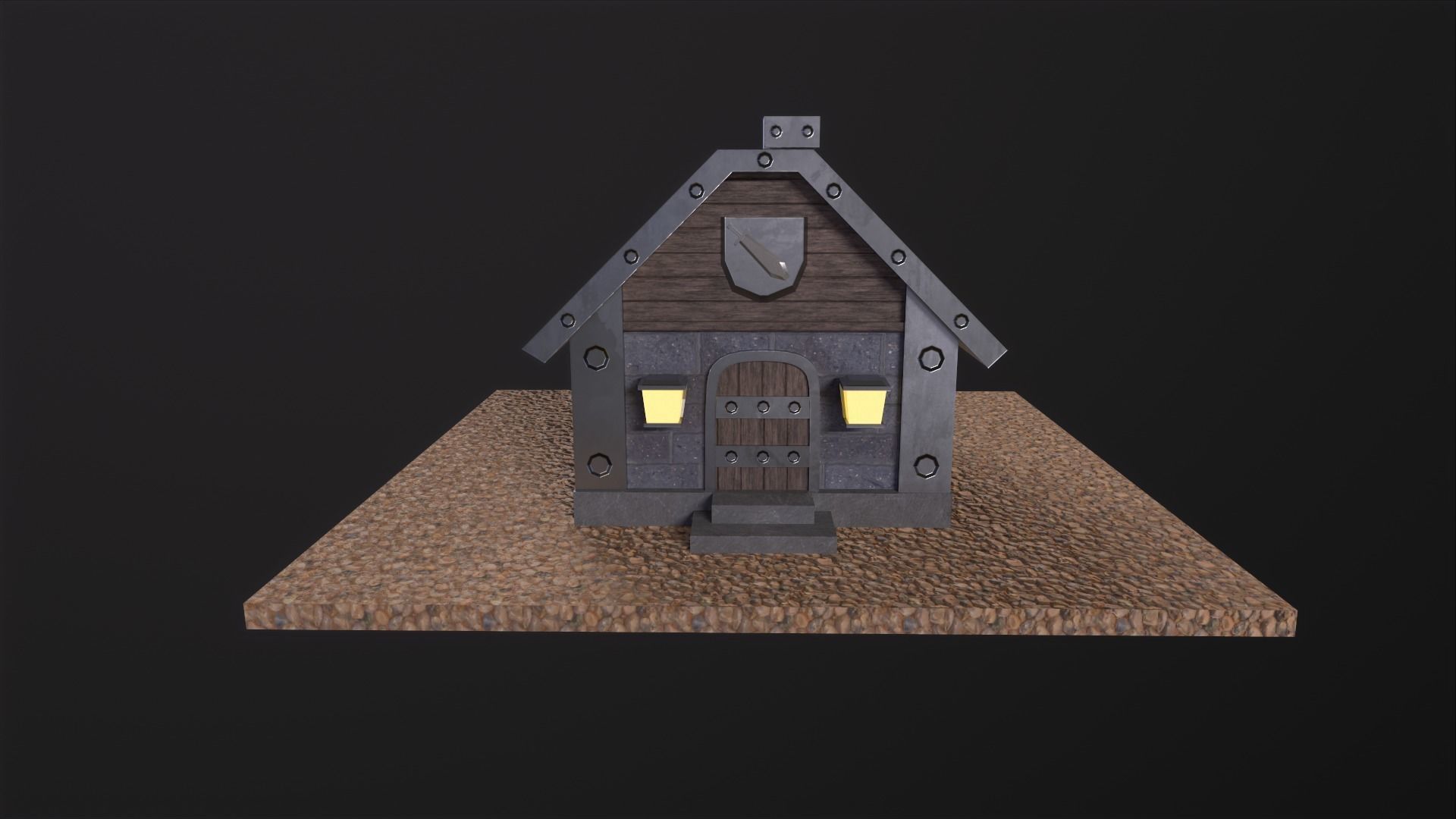 Little Iron House PBR Low-poly 3D model_2