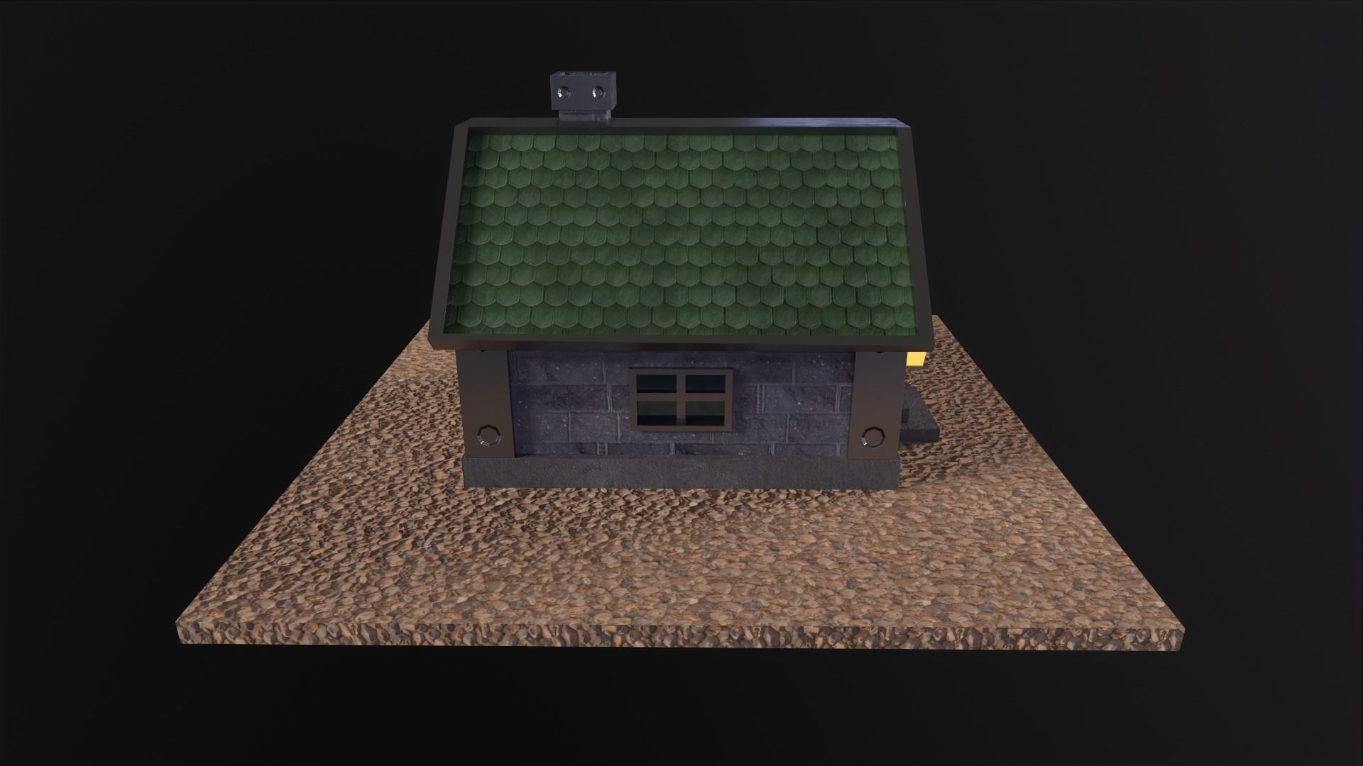 Little Iron House PBR Low-poly 3D model_9