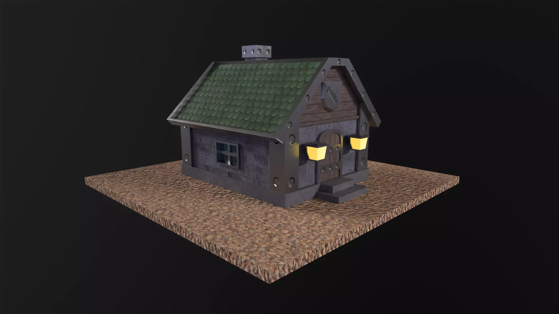 Little Iron House PBR Low-poly 3D model_0
