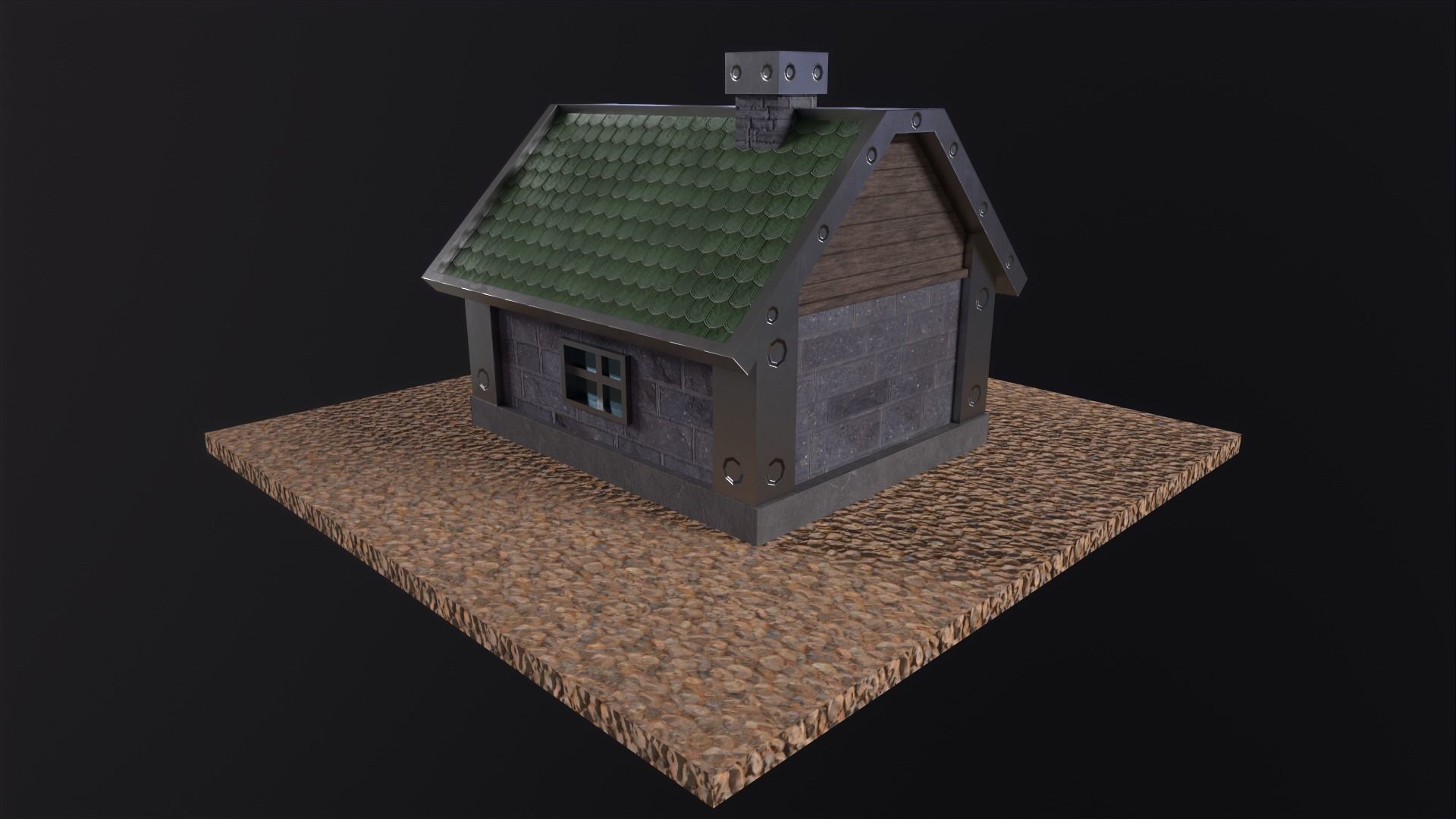 Little Iron House PBR Low-poly 3D model_6