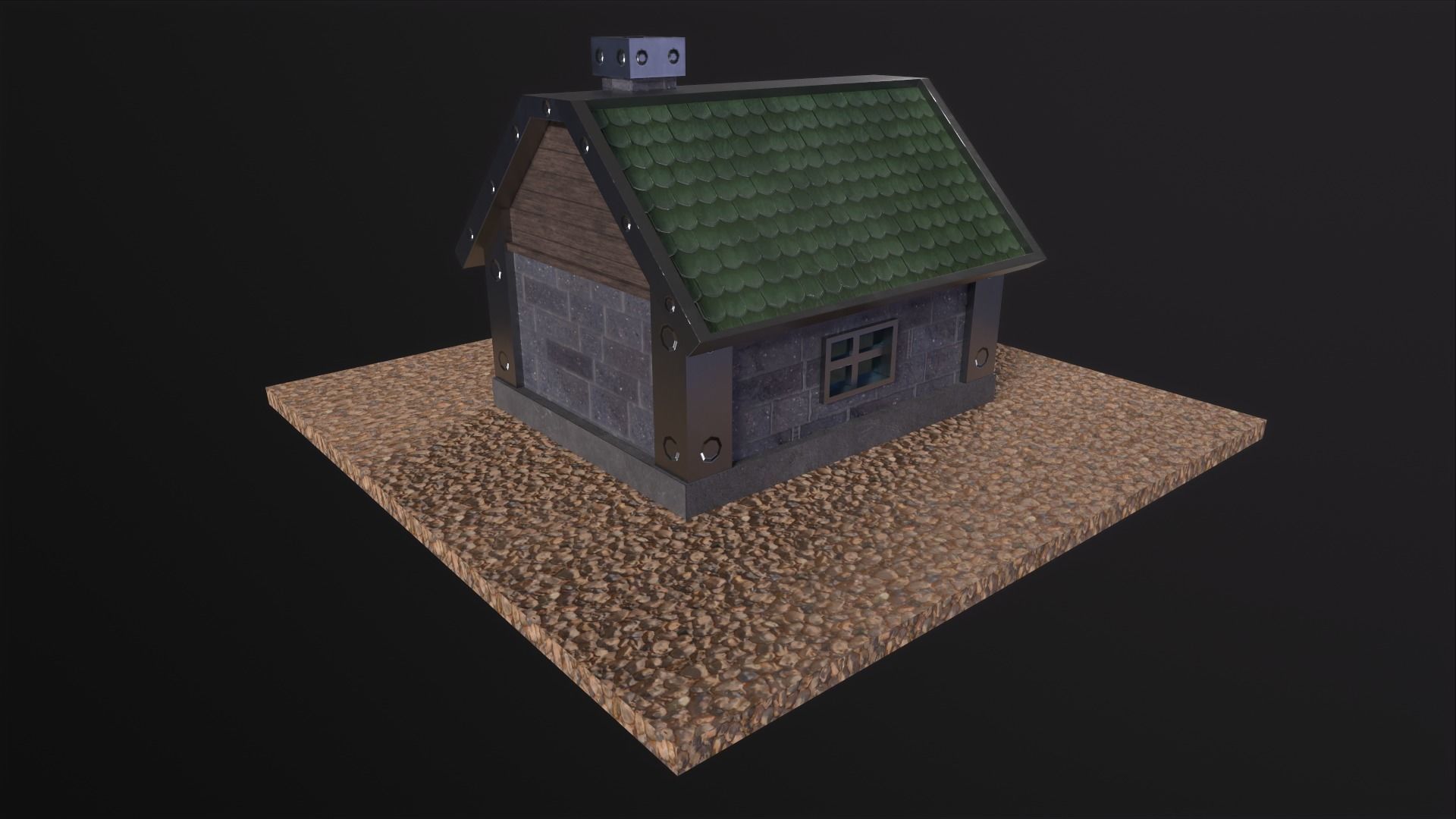 Little Iron House PBR Low-poly 3D model_8