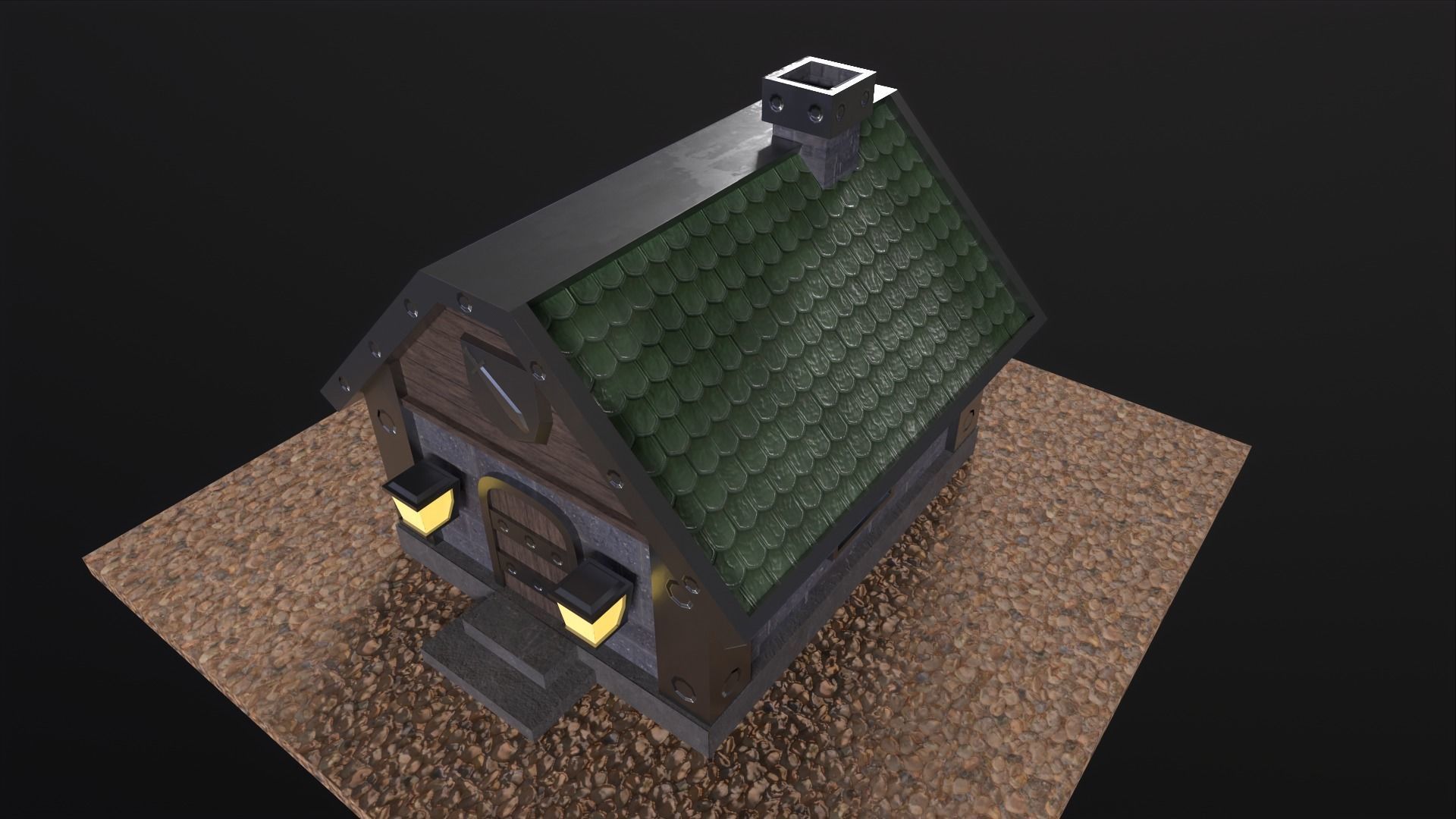 Little Iron House PBR Low-poly 3D model_11