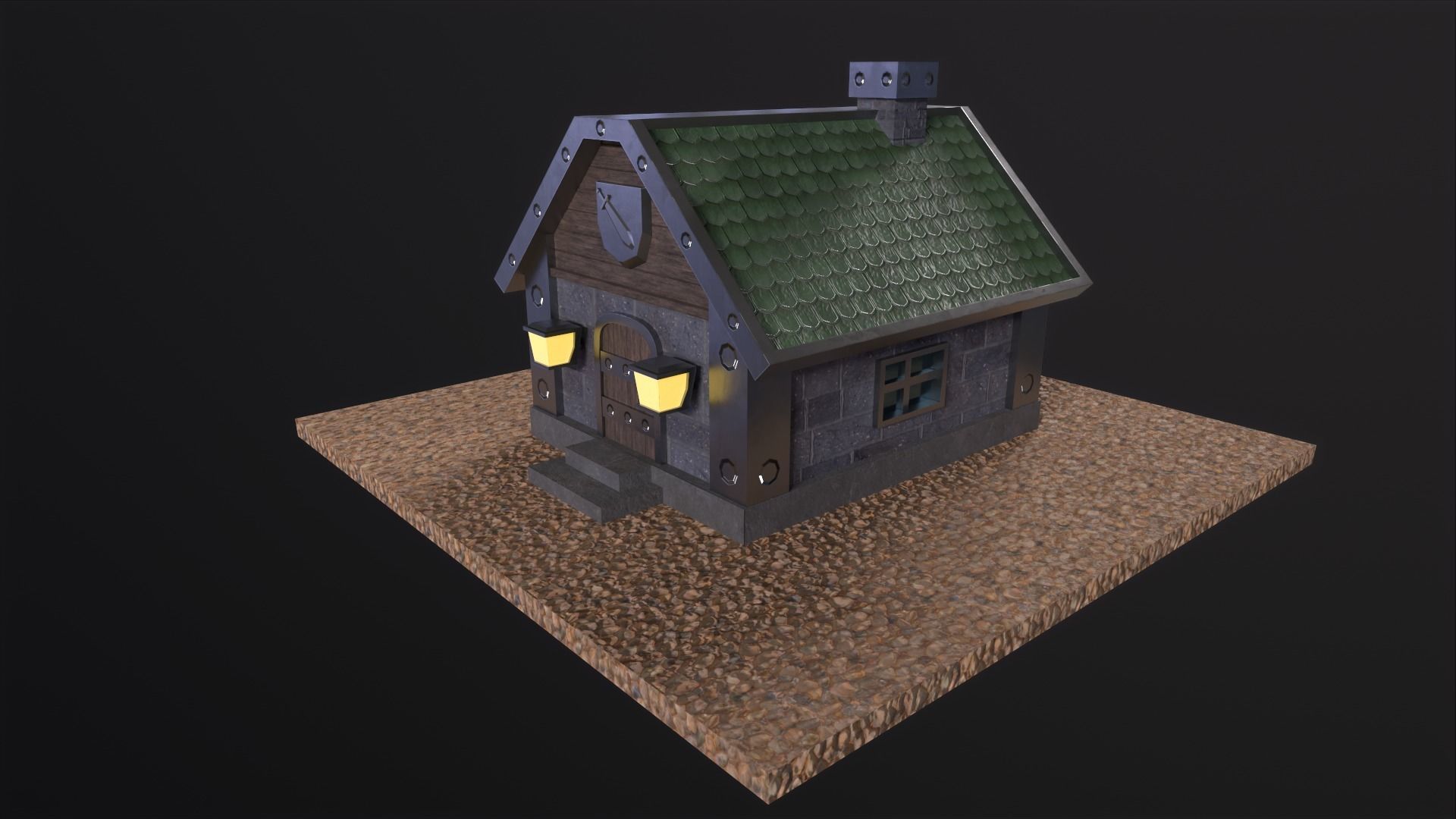 Little Iron House PBR Low-poly 3D model_4
