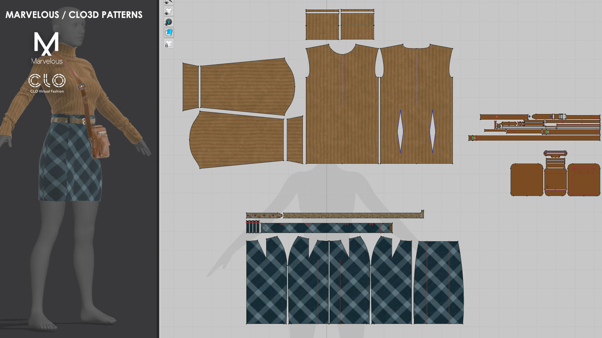 Girls Outfit 32 - Marvelous Designer 3D model_3