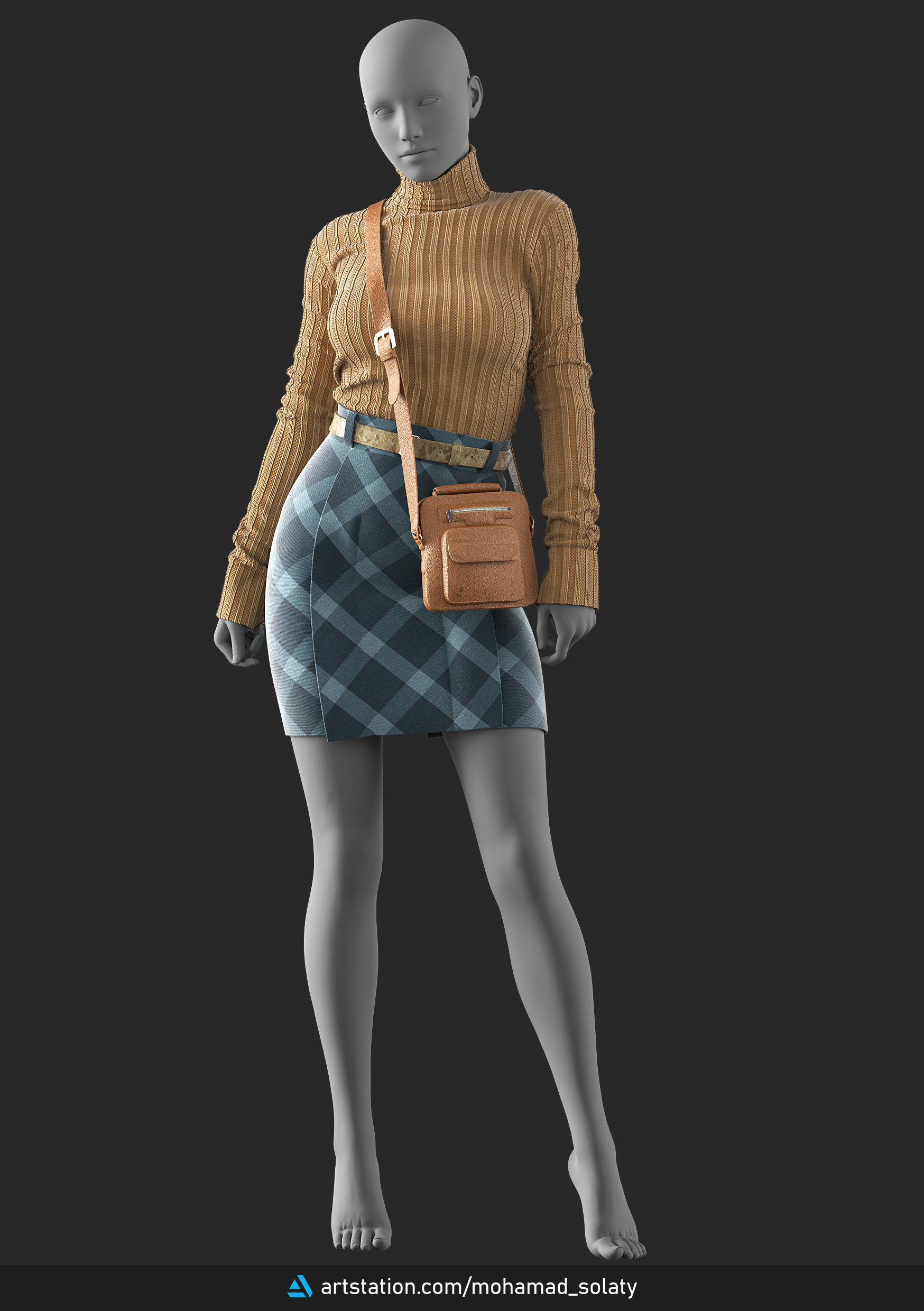 Girls Outfit 32 - Marvelous Designer 3D model_7