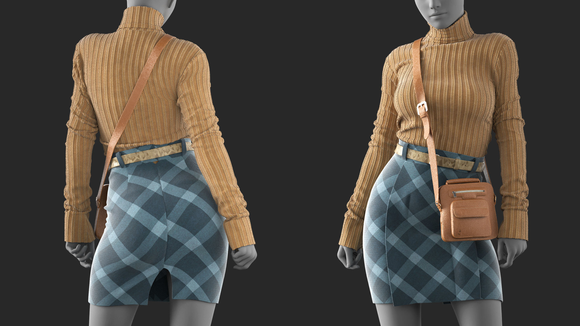Girls Outfit 32 - Marvelous Designer 3D model_1