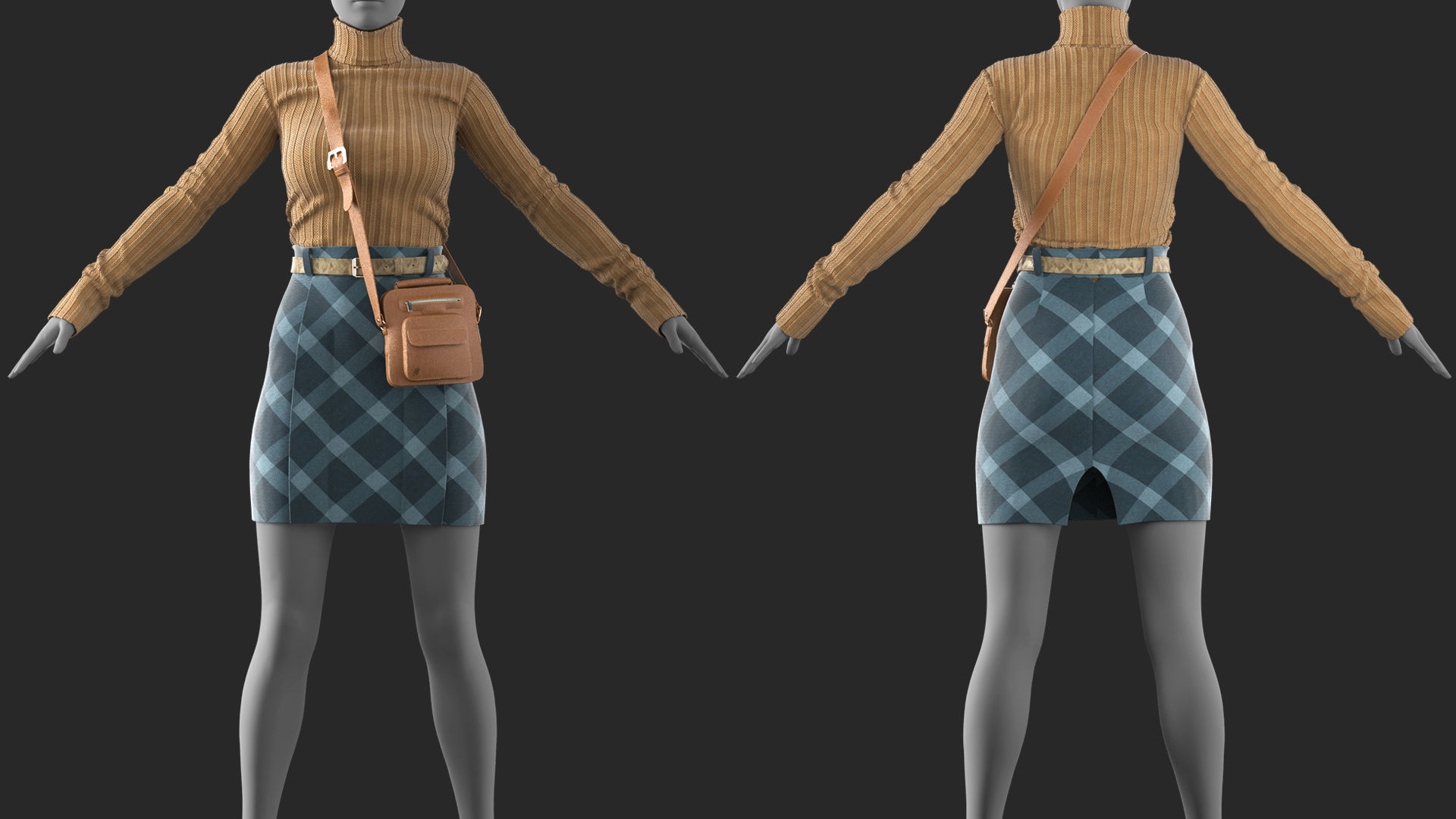 Girls Outfit 32 - Marvelous Designer 3D model_2
