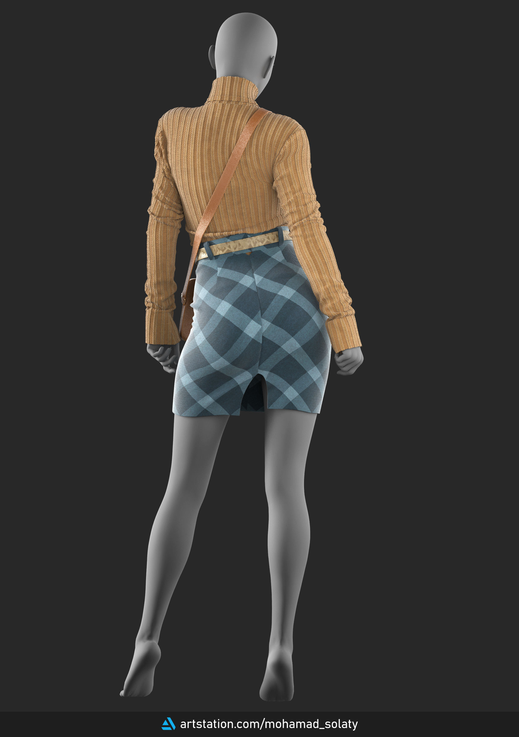 Girls Outfit 32 - Marvelous Designer 3D model_6