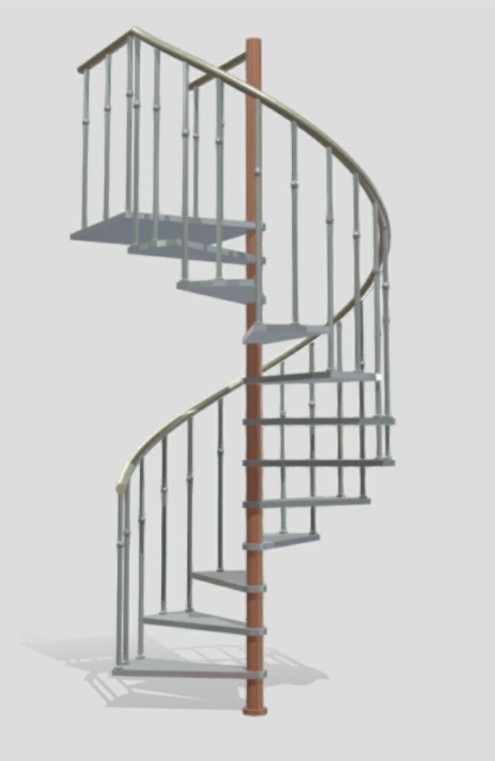spiral-stair-11-thread-55-inch-diameter- spiral stair design 3D model_2