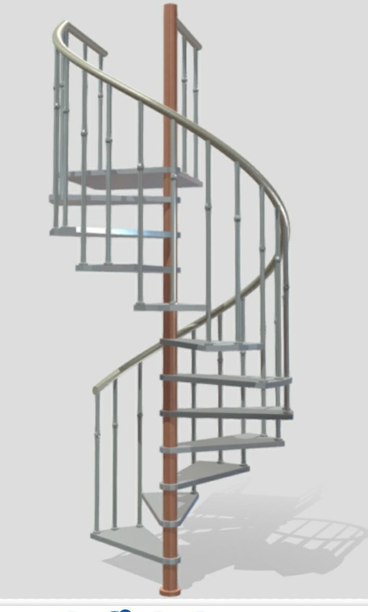 spiral-stair-11-thread-55-inch-diameter- spiral stair design 3D model_3