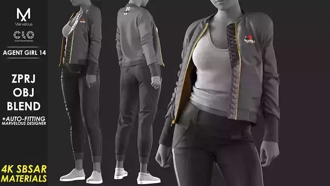 Agent Girl 14 - Marvelous - CLO Project file 3D model