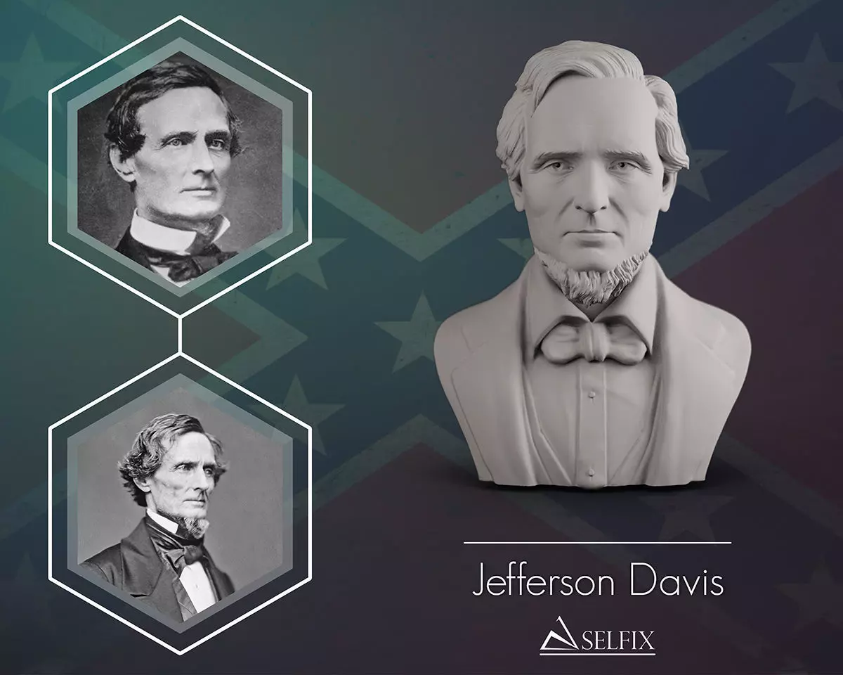Jefferson Davis bust sculpture 3D print model_0