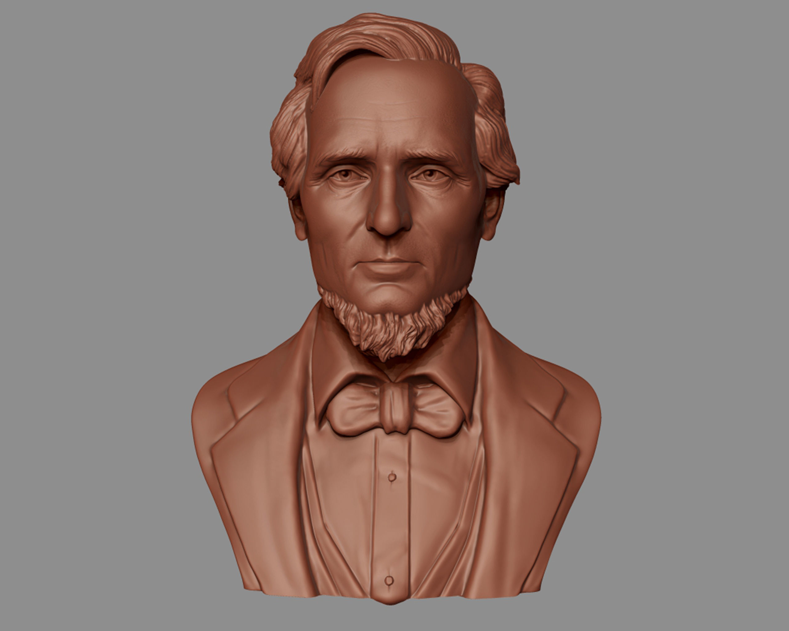 Jefferson Davis bust sculpture 3D print model_10