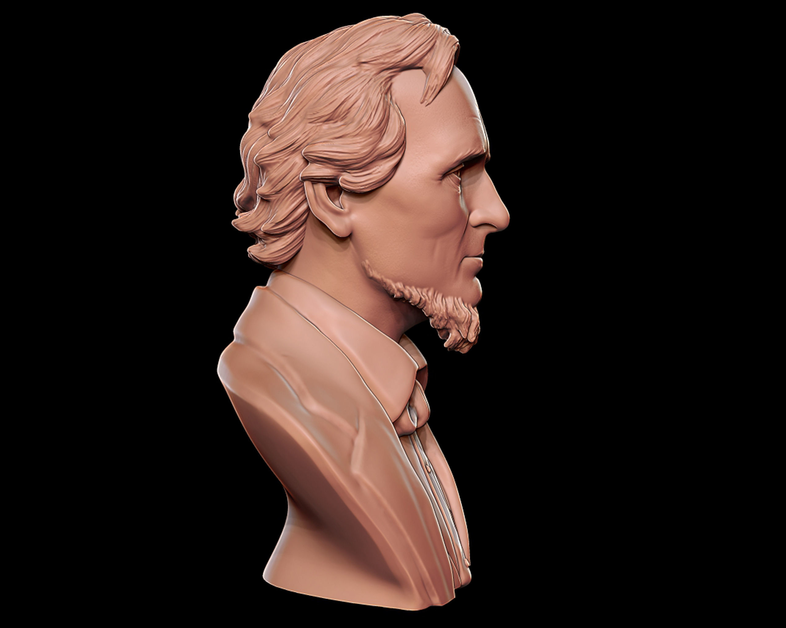 Jefferson Davis bust sculpture 3D print model_7