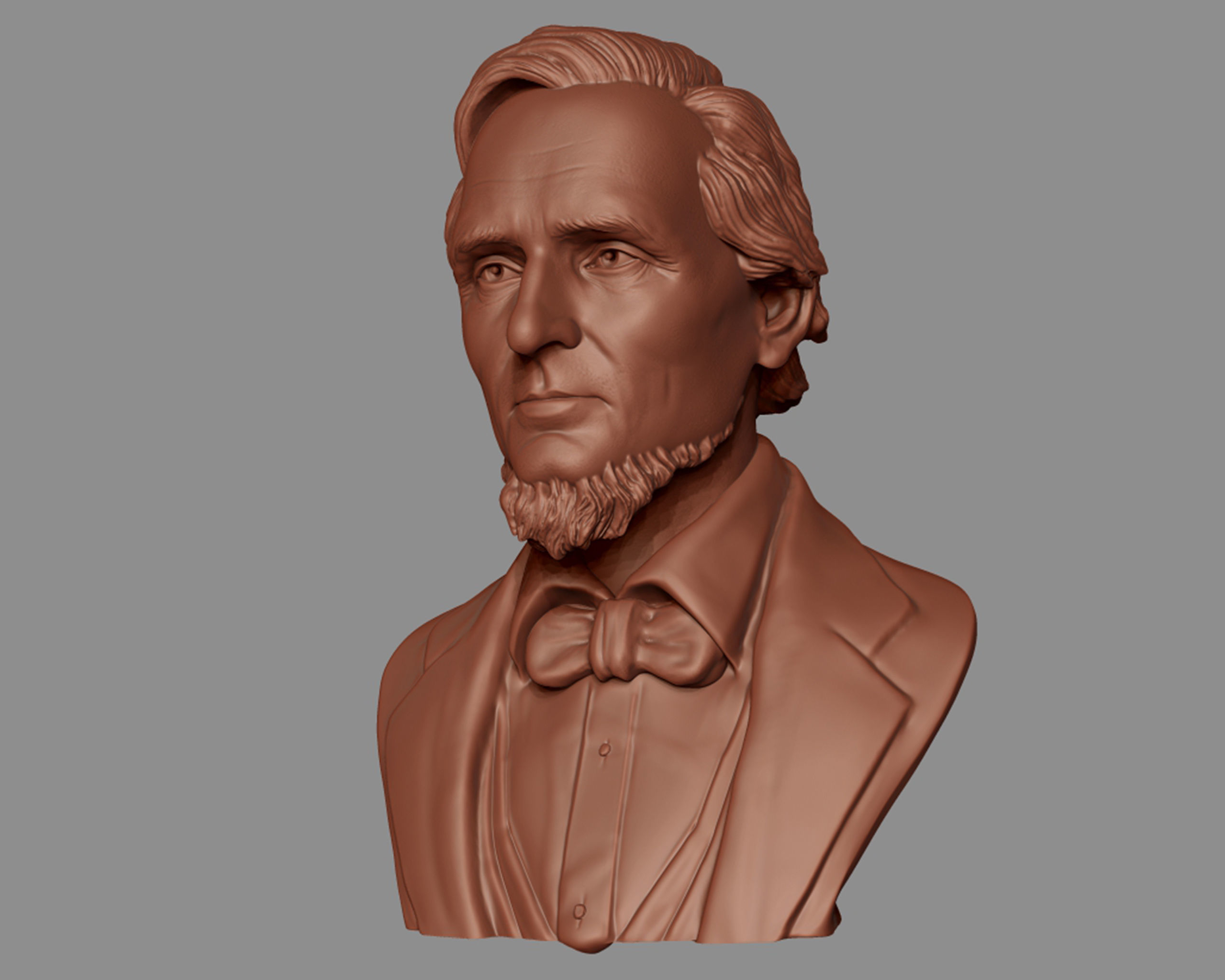 Jefferson Davis bust sculpture 3D print model_12