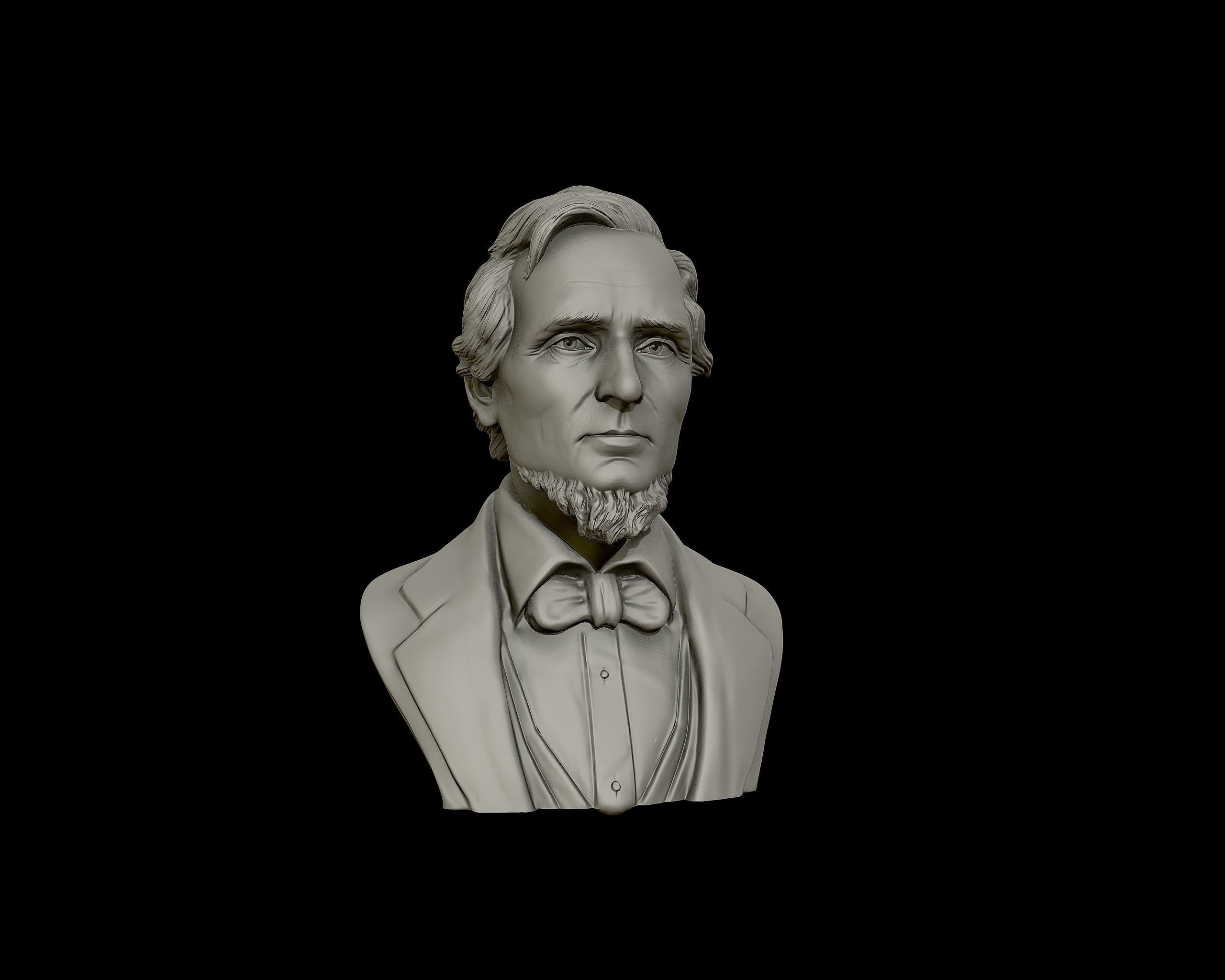 Jefferson Davis bust sculpture 3D print model_25